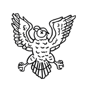 Merchandise No Sleep Roastery Owl Image: Black owl on a white background